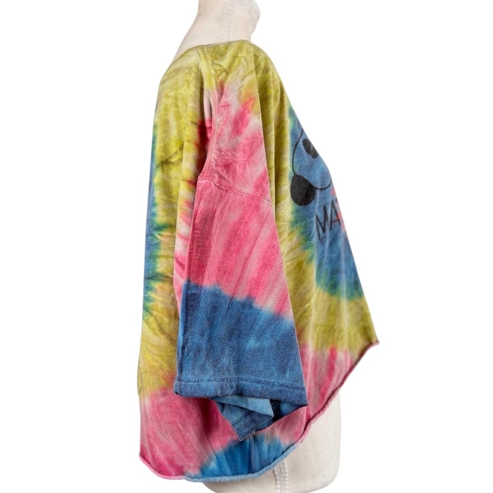 Zairabito Tie Dye Panda Graphic Crop Top Womens XL Multi Cotton Boxy Maybe Later - Picture 3 of 11
